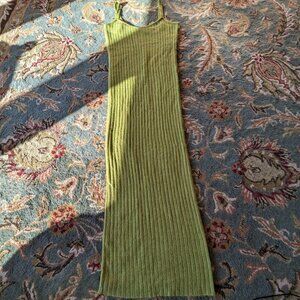 Knit Green Maxi Fall Dress By Emory Park Size Small